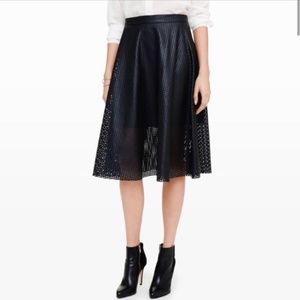 Club Monaco Perforated Vegan Leather Skirt